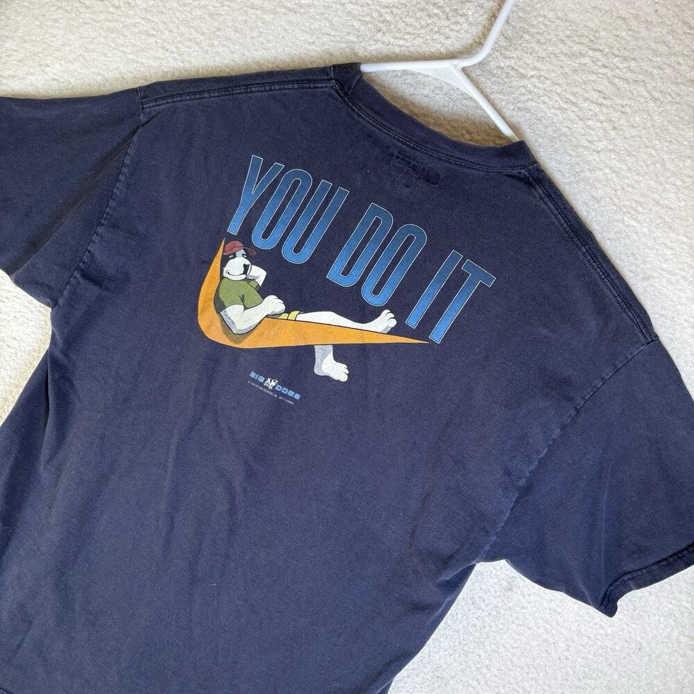 Vintage Big Dogs Shirt Mens XL Blue You Do It Parody Swoosh Y2K 2006 Dad Funny